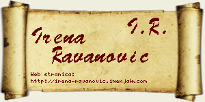Irena Ravanović vizit kartica